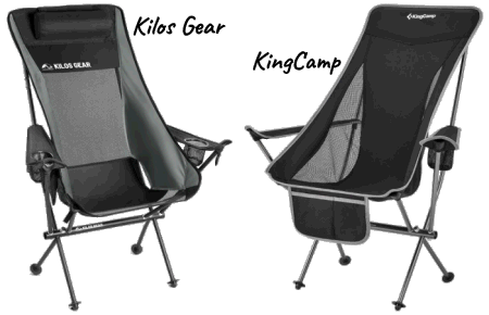 KingCamp and Kilos Gear Camping Chairs